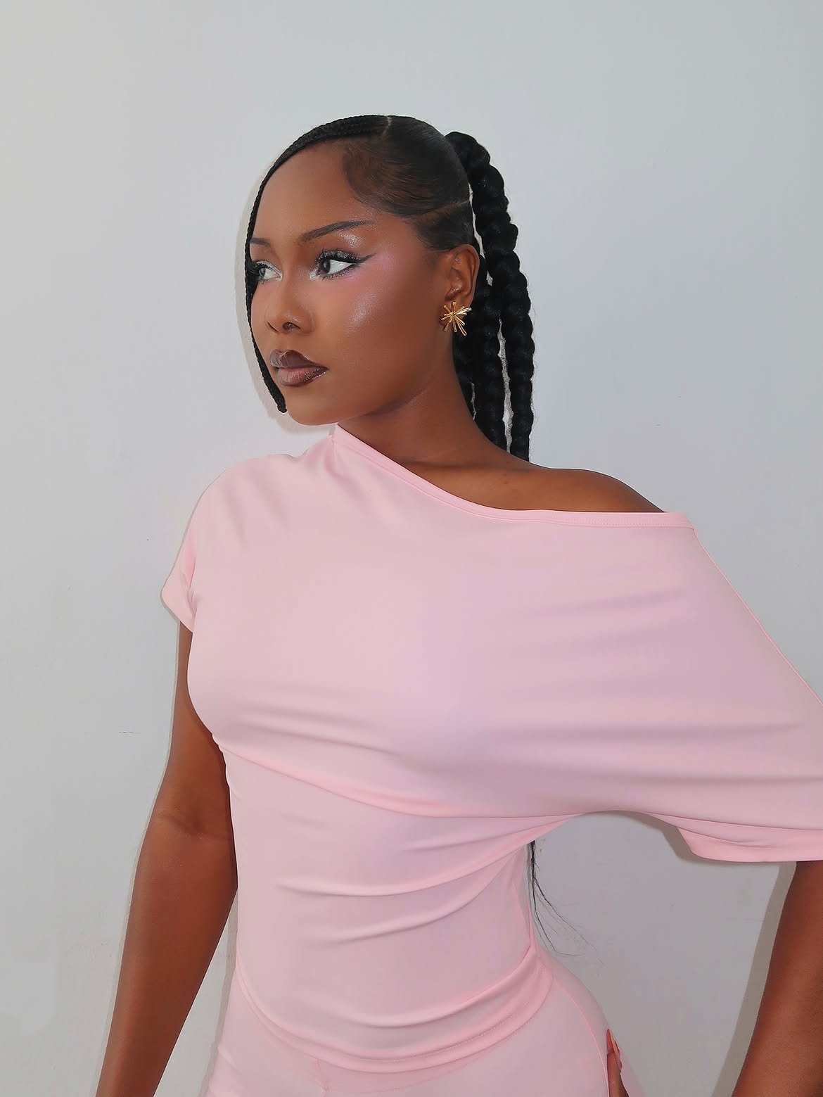 PINK OFF-SHOULDER TOP