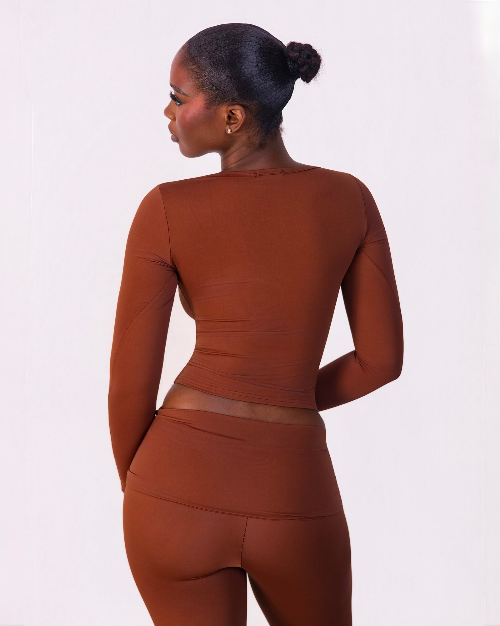 BROWN FOLD-OVER PANTS