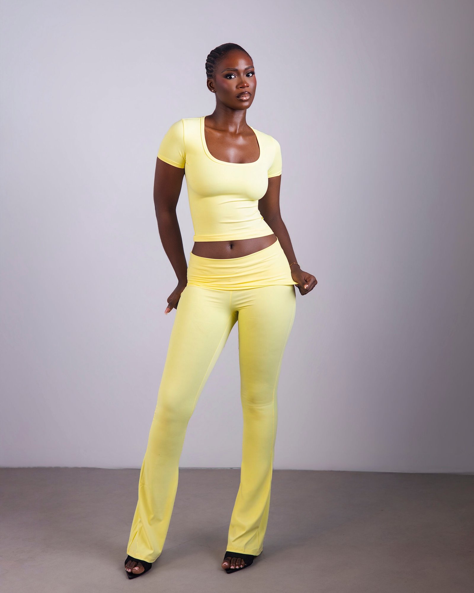 Butter Yellow Fold-Over Pants - Image 2